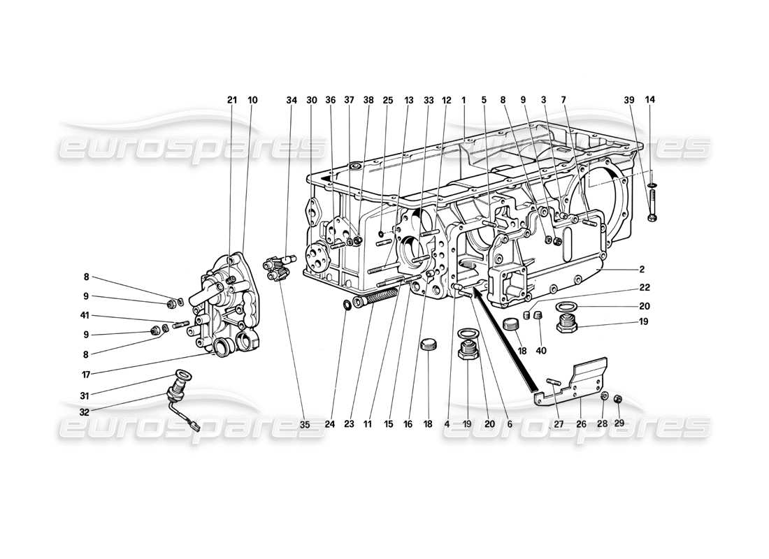 ferrari testarossa (1990) gearbox part diagram