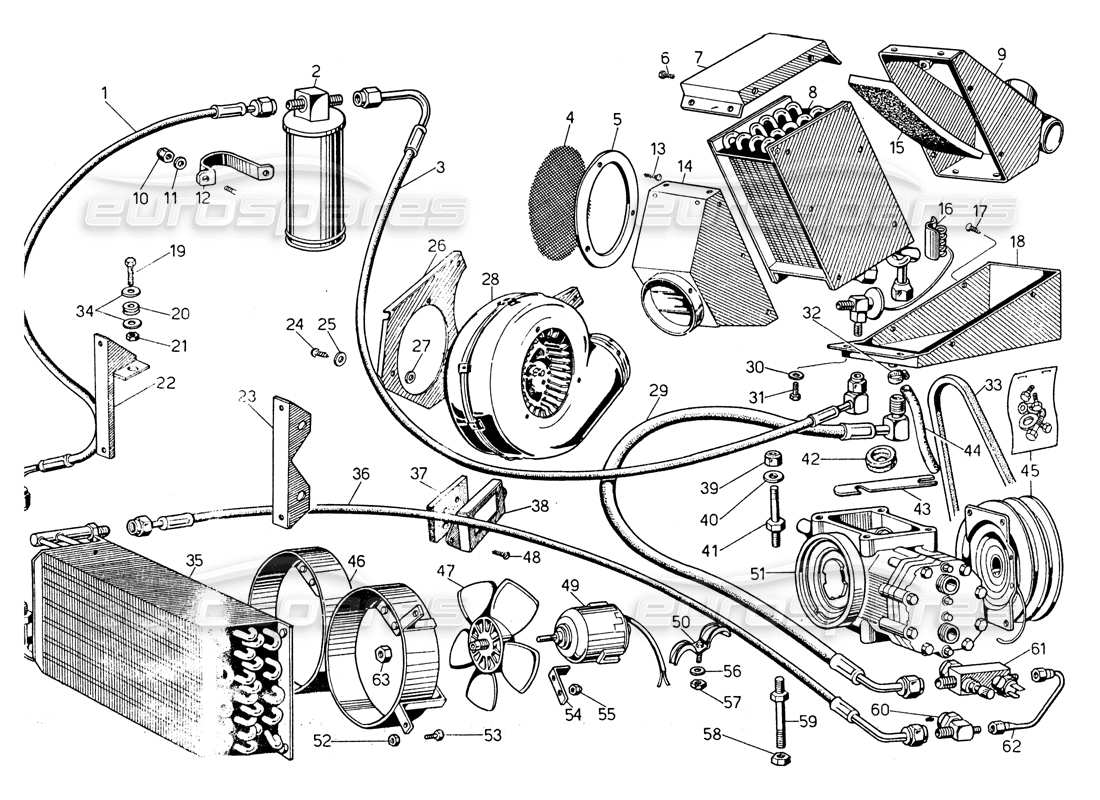 lamborghini countach lp400 air conditioning part diagram