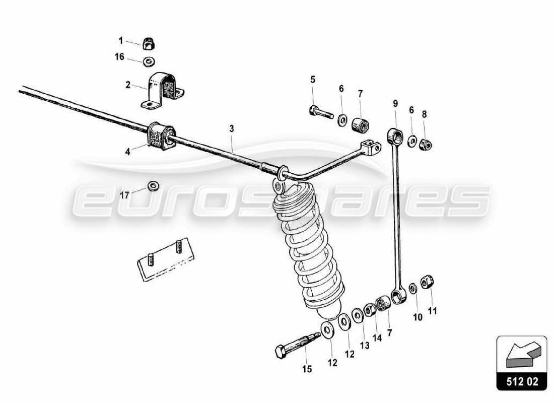 lamborghini miura p400 rear suspension part diagram