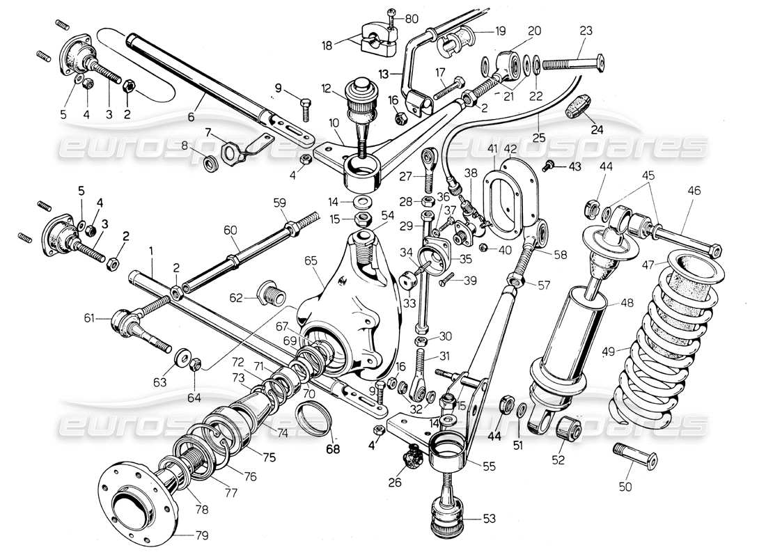 lamborghini countach lp400 front suspension part diagram