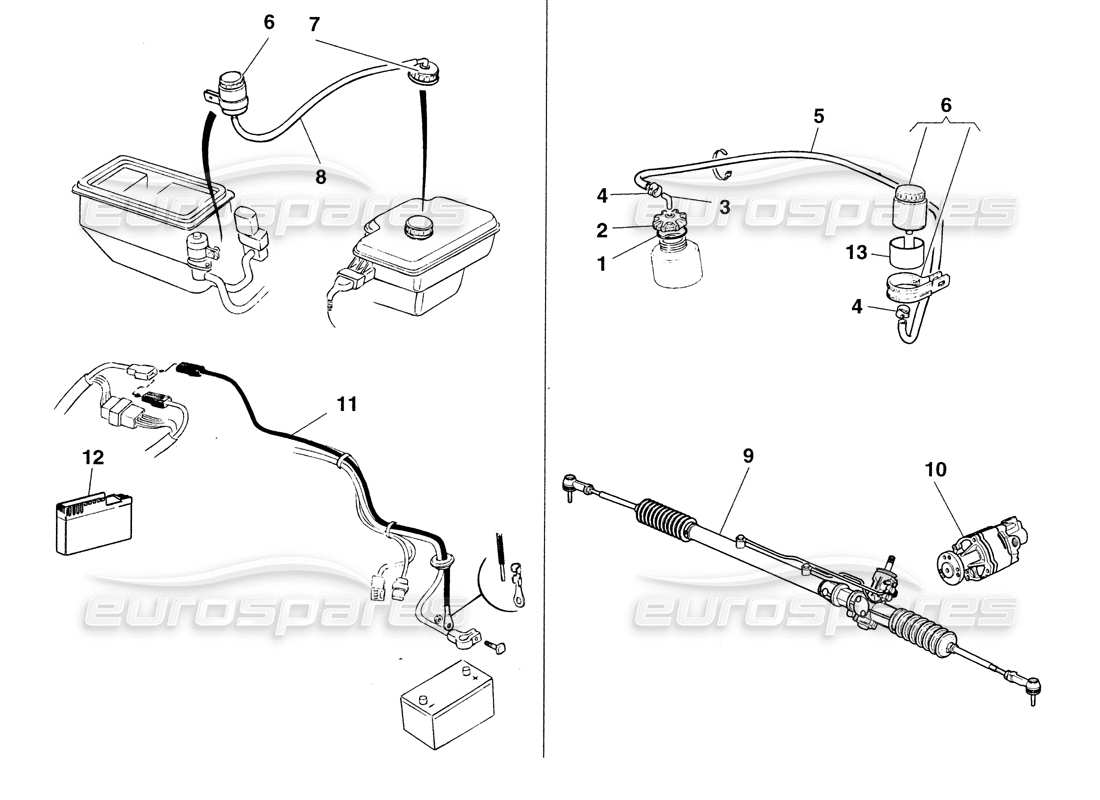 ferrari 355 challenge (1999) abs and power-steering part diagram