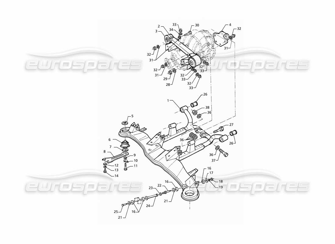 maserati ghibli 2.8 gt (variante) rear suspension part diagram