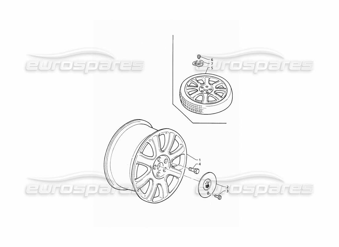 maserati qtp v6 (1996) wheels rims parts diagram