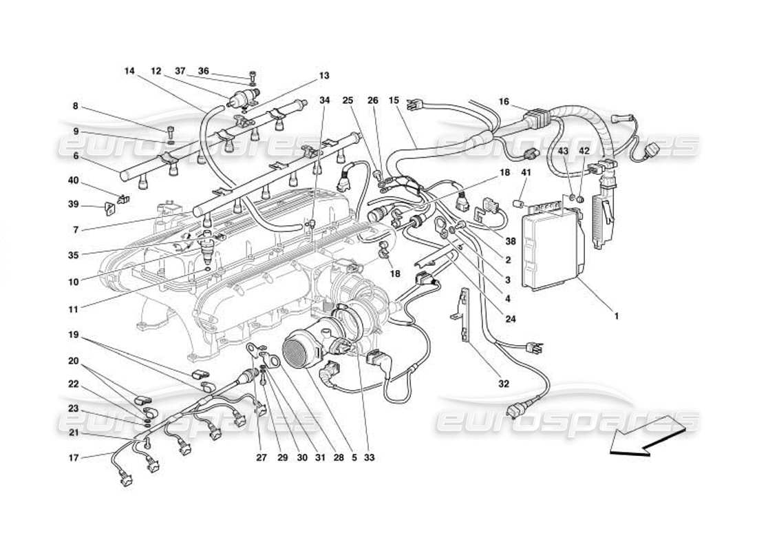 ferrari 550 barchetta injection device part diagram