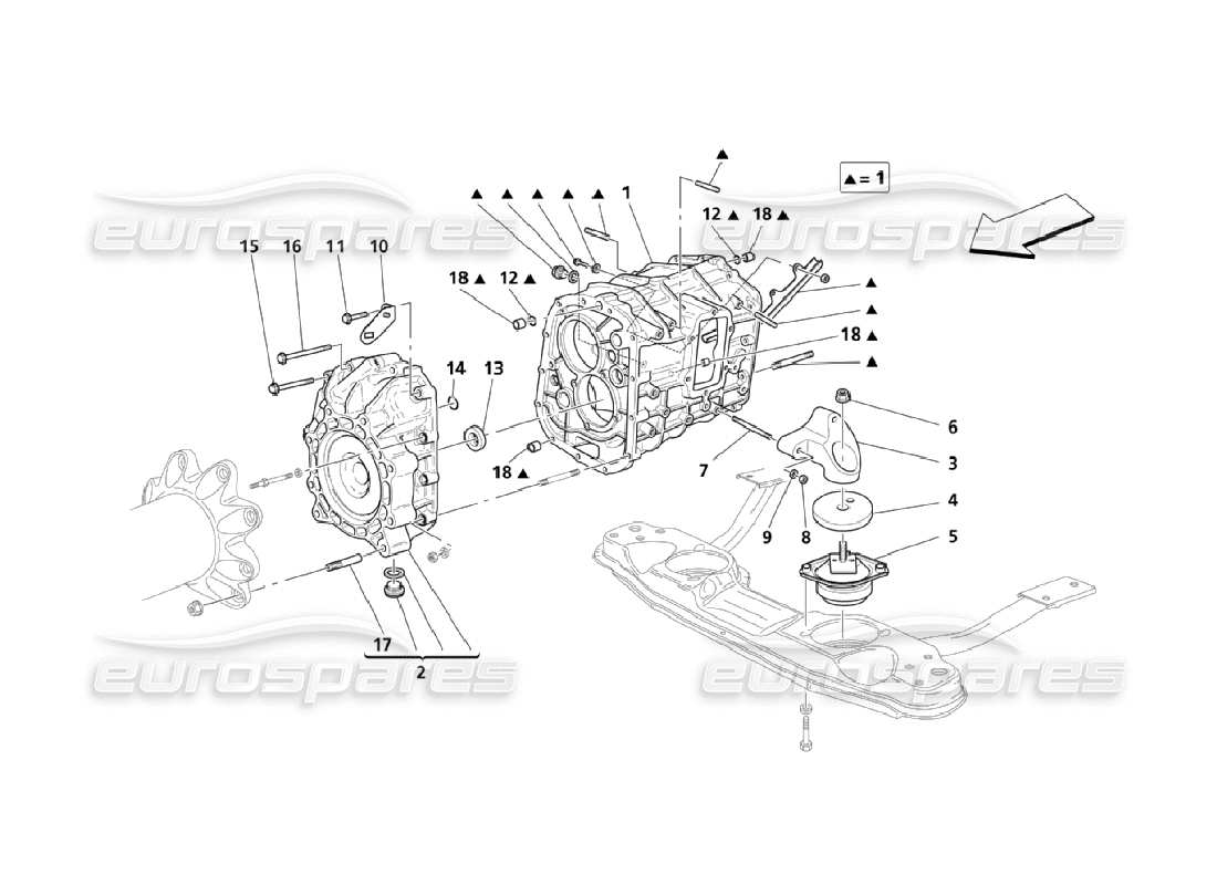 maserati qtp. (2006) 4.2 gears housing part diagram