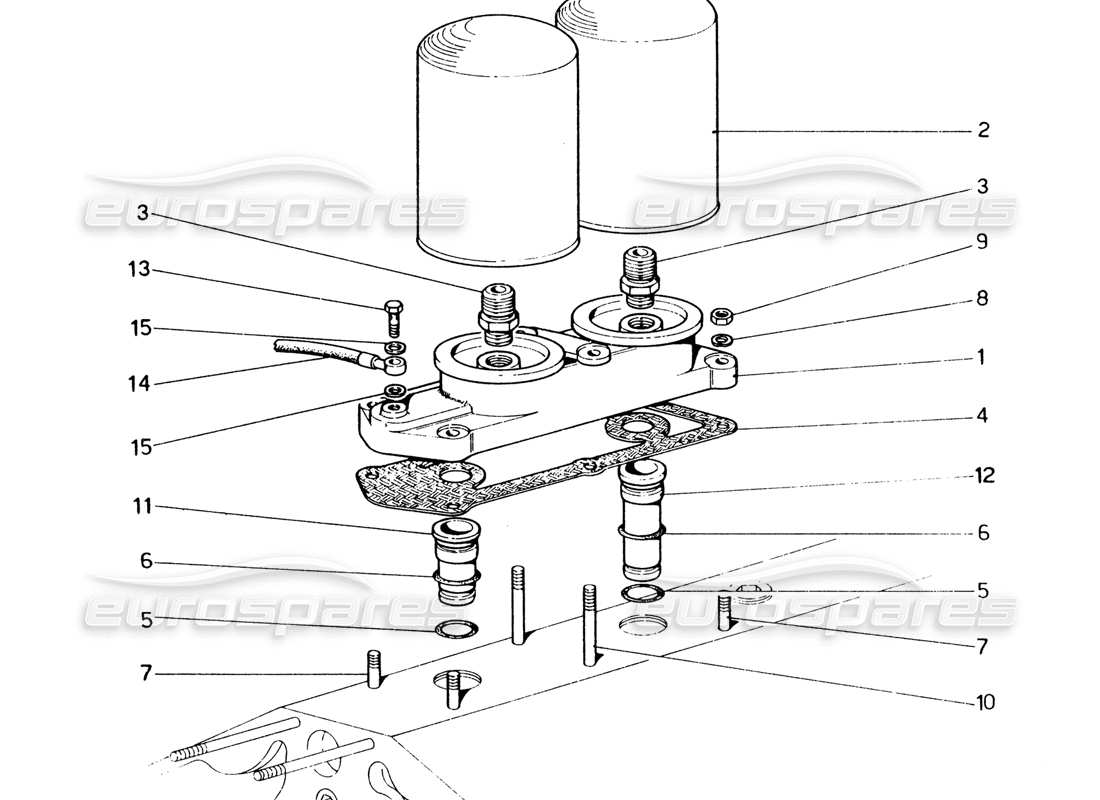 ferrari 365 gt4 2+2 (1973) oil fillets part diagram