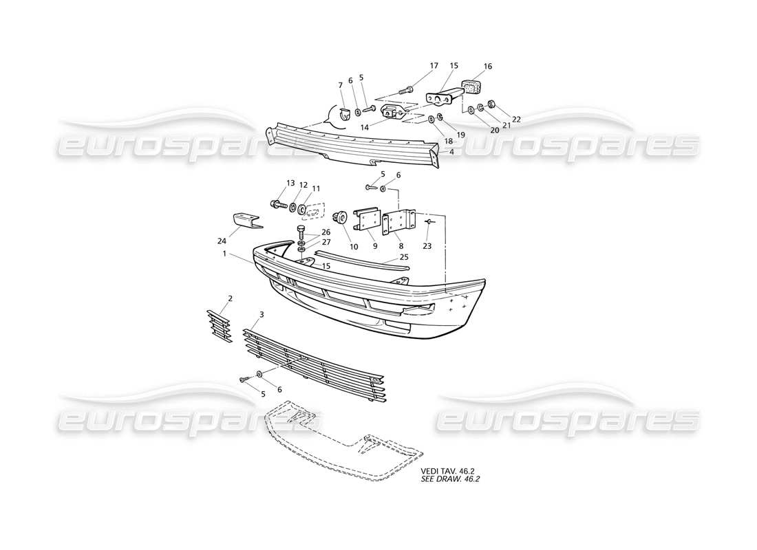 maserati qtp v8 evoluzione front bumper part diagram