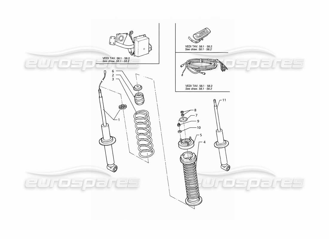 maserati ghibli 2.8 gt (variante) rear shock absorber parts diagram