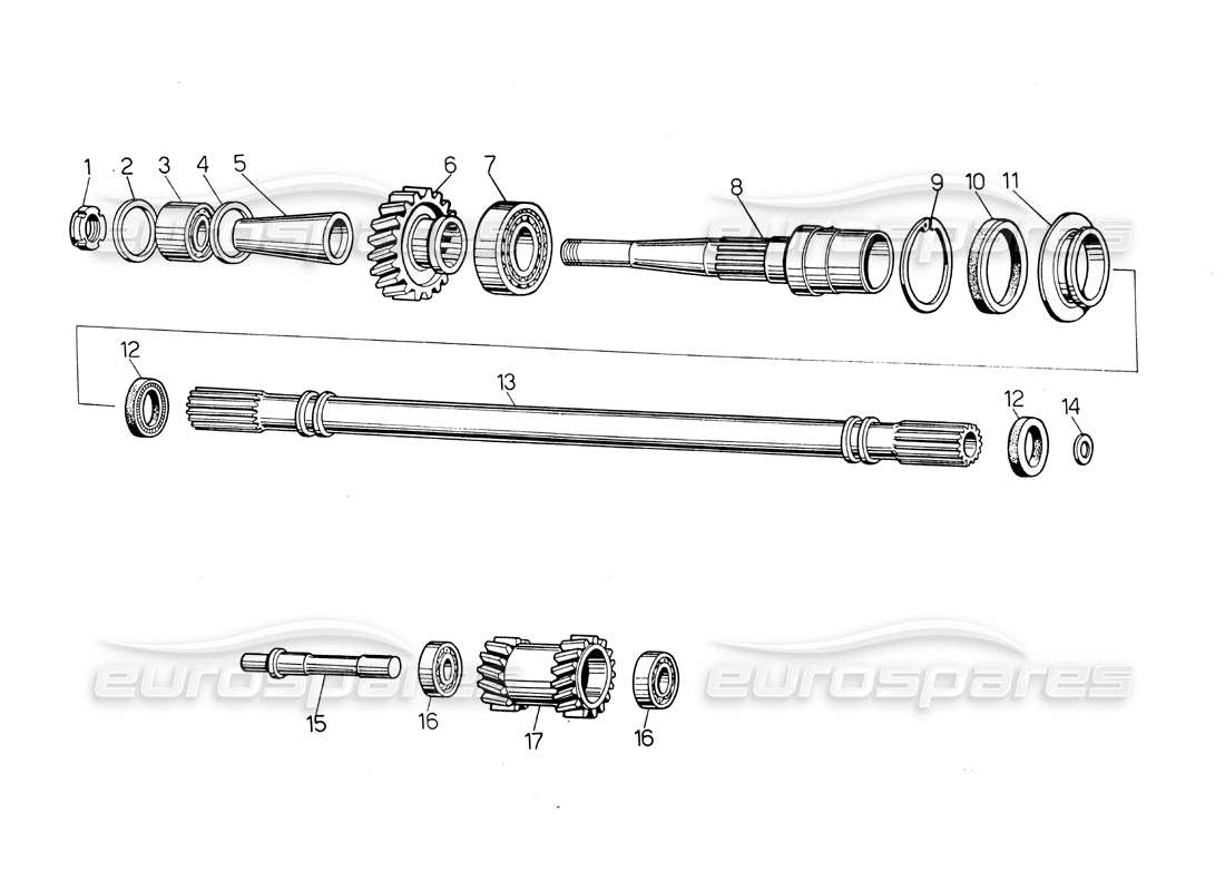 lamborghini countach lp400 gearbox (castings) part diagram