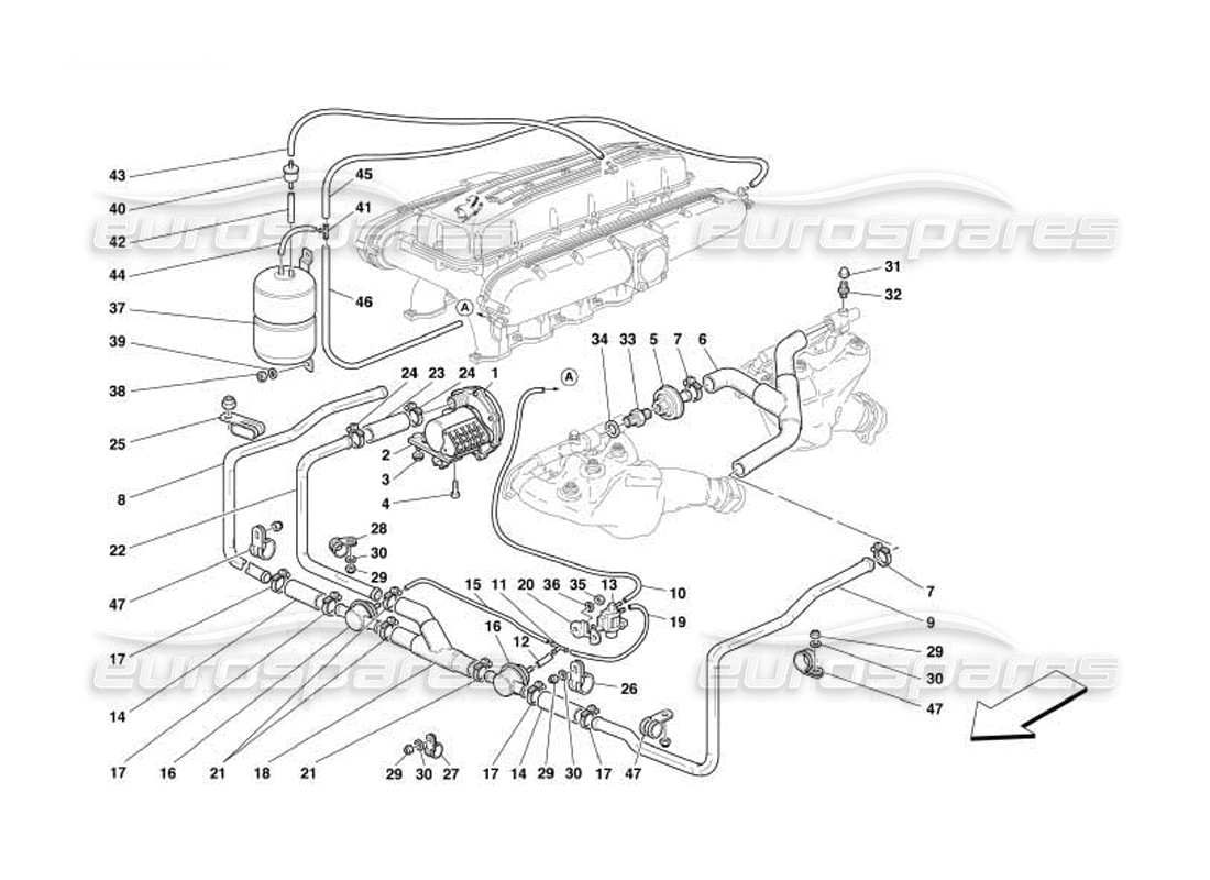 ferrari 550 barchetta secondary air pump part diagram