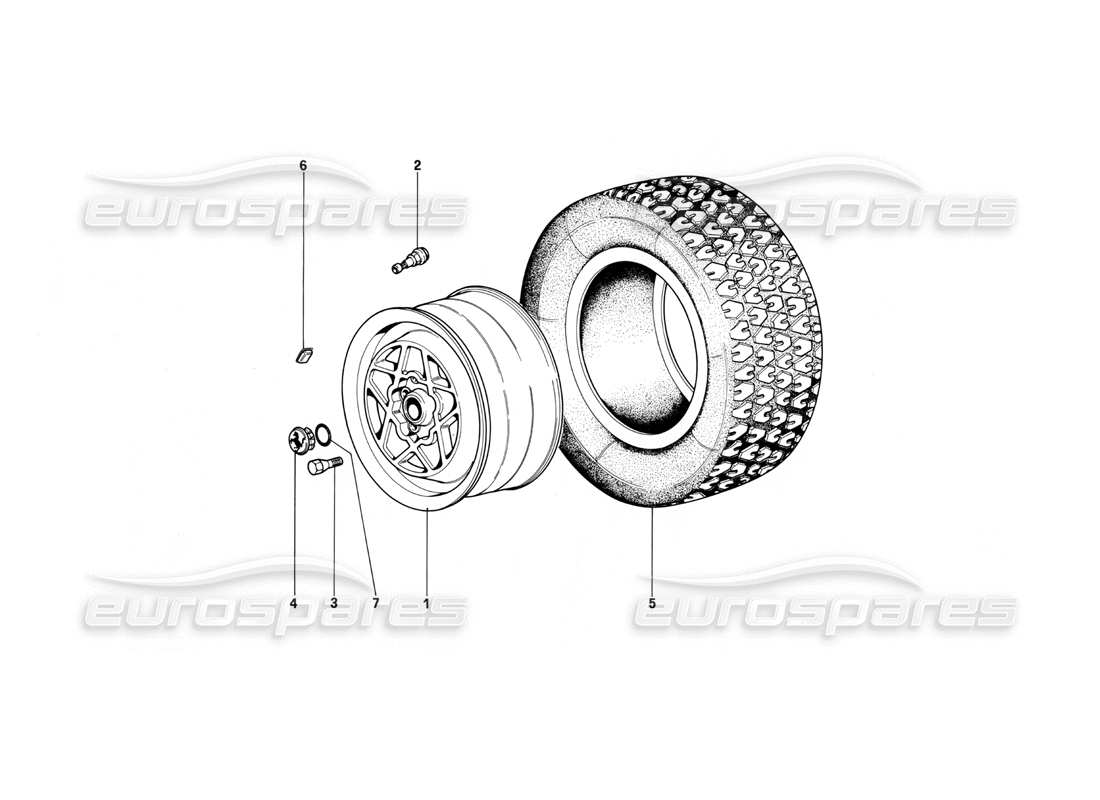 ferrari mondial 3.0 qv (1984) wheels part diagram