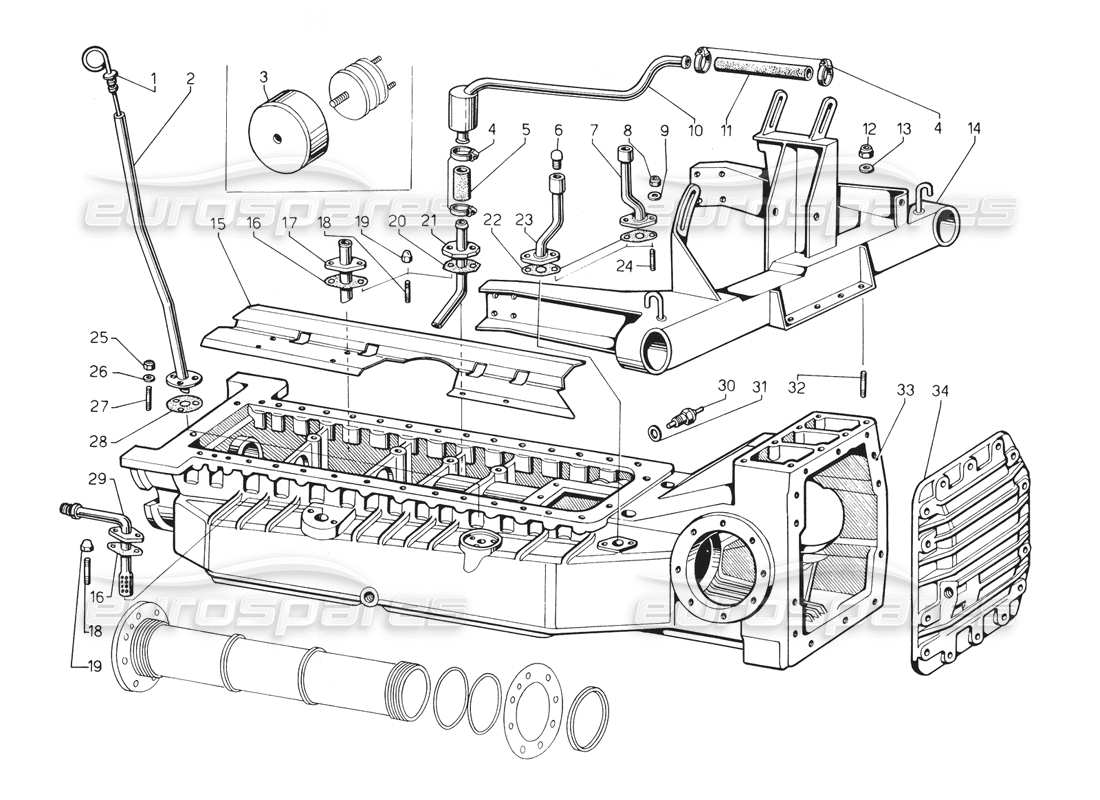 lamborghini countach 5000 qv (1985) sump part diagram