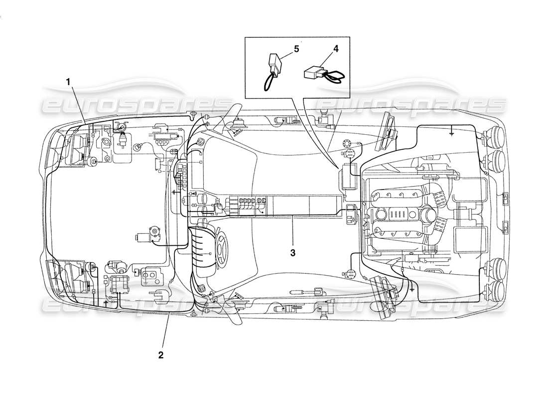 ferrari 355 challenge (1999) electrical system part diagram