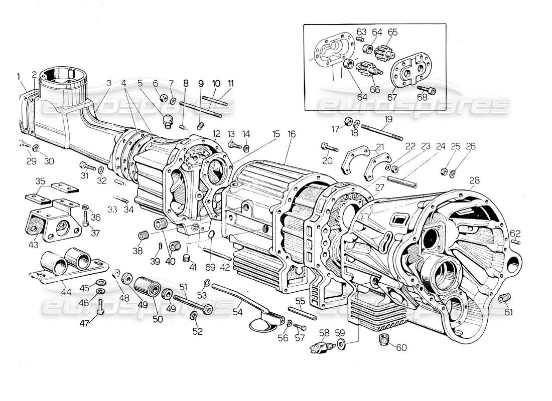 lamborghini countach lp400 gearbox part diagram