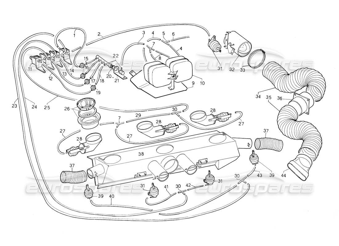 lamborghini countach 5000 qv (1985) miscellaneous (valid for qv variation - january 1987) part diagram