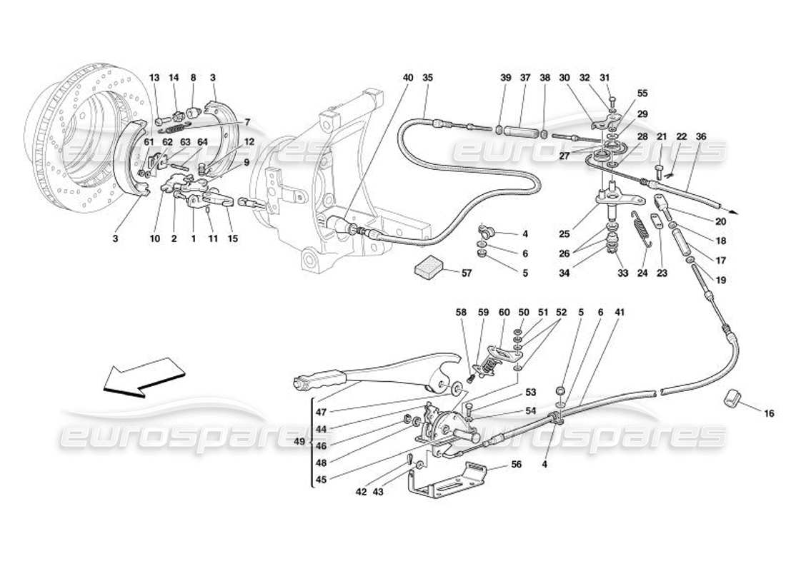 ferrari 575 superamerica hand-brake control part diagram