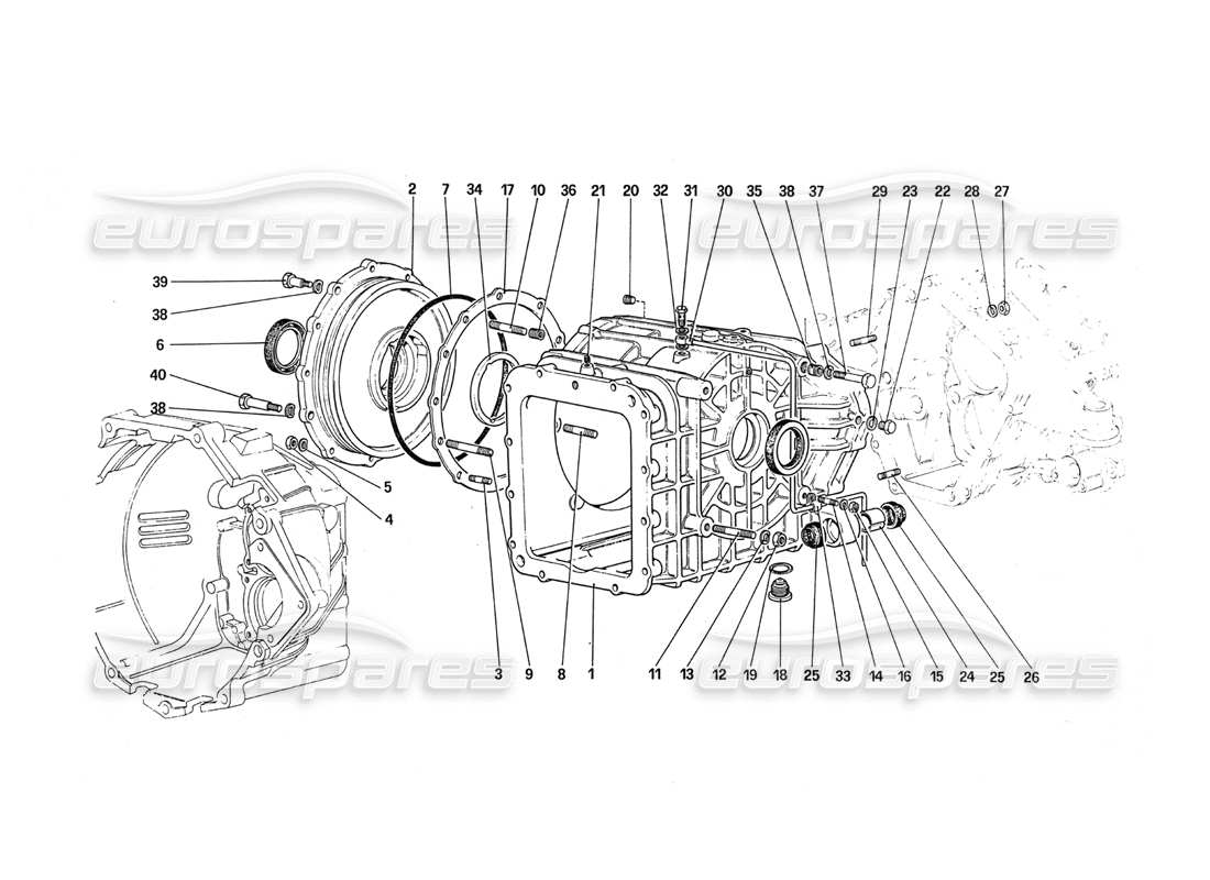 ferrari 288 gto differential housing part diagram