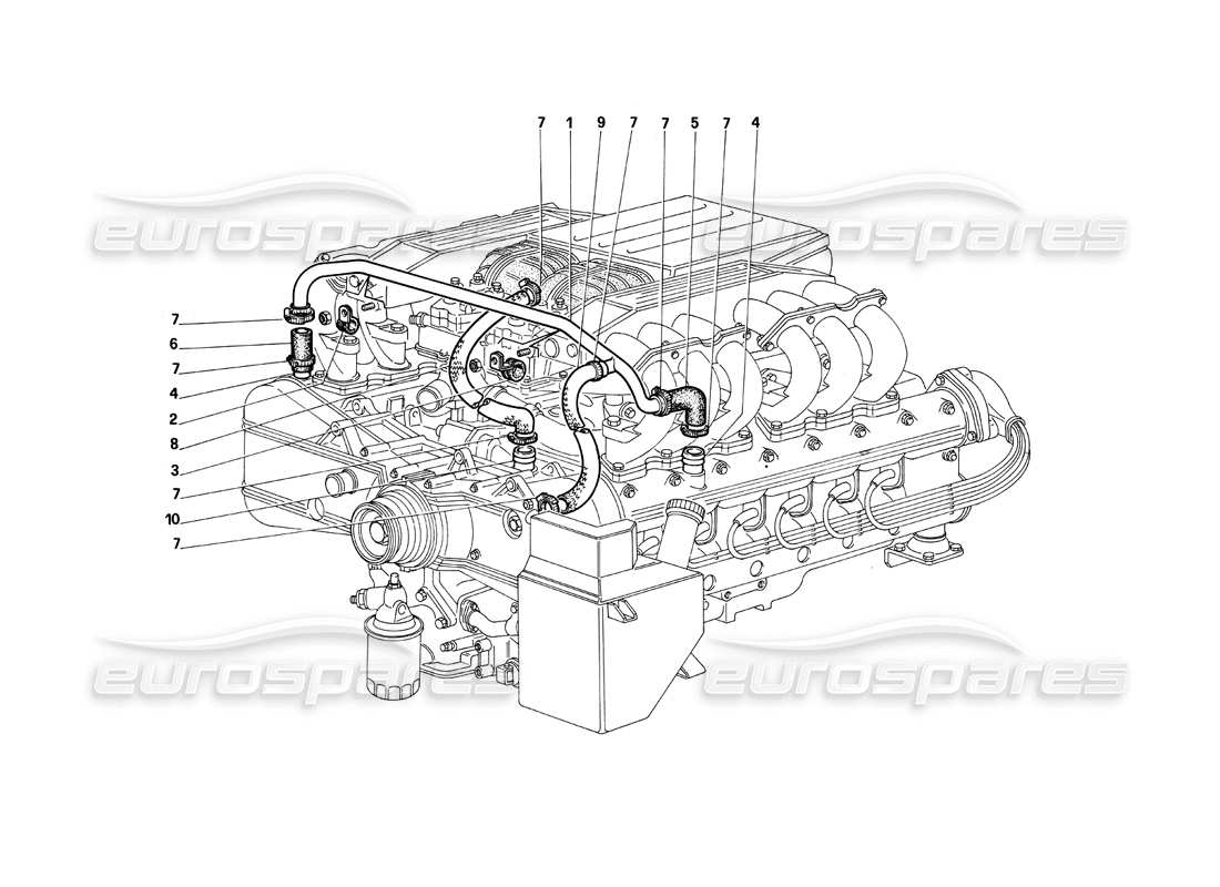 ferrari testarossa (1990) blow - by part diagram