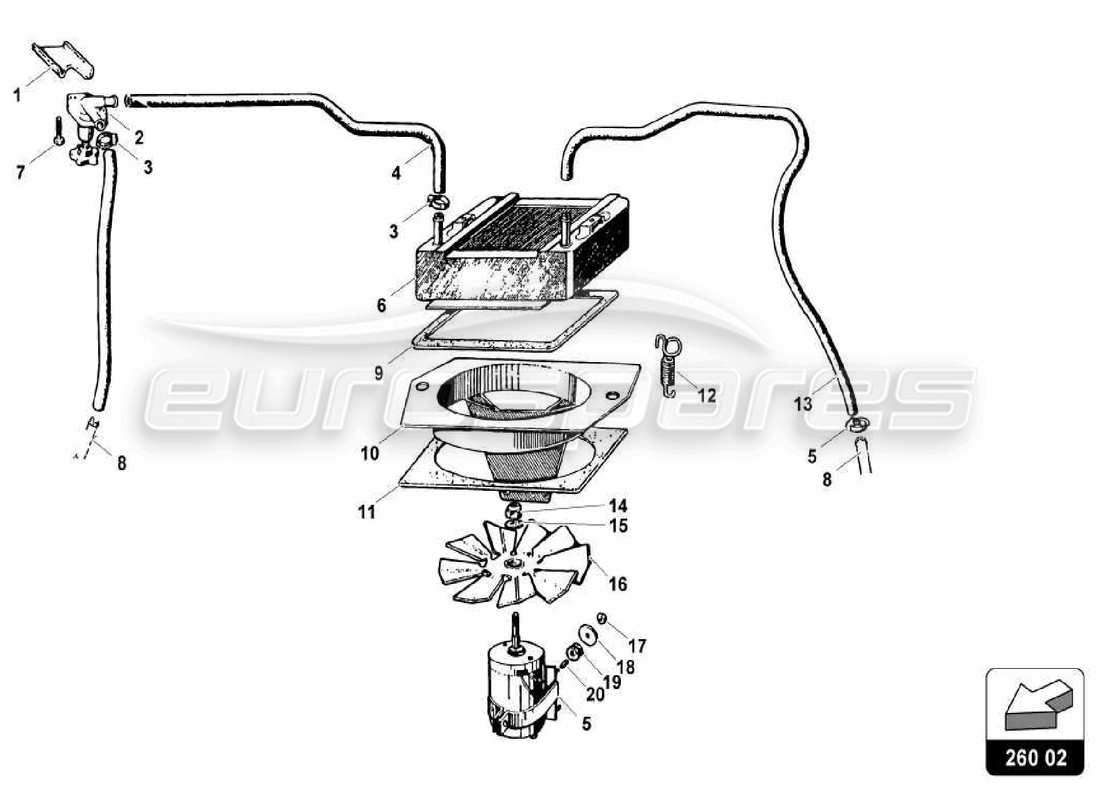 lamborghini miura p400 air conditioning system part diagram