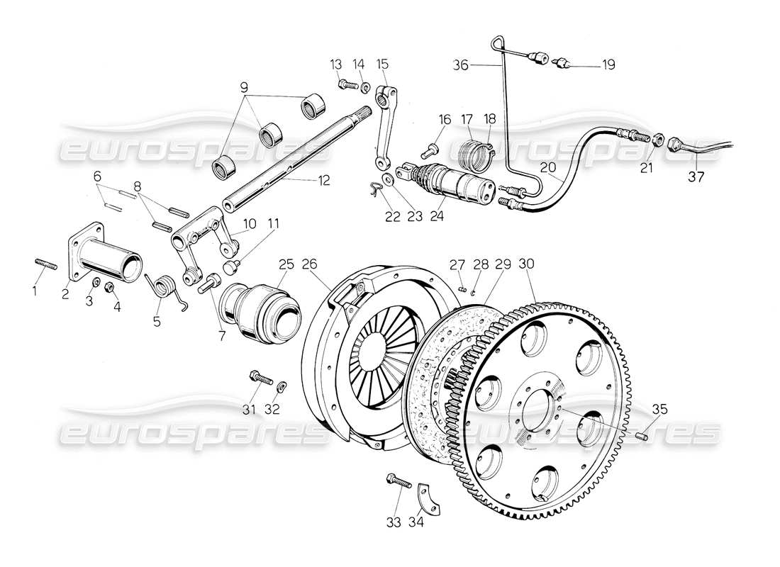 lamborghini countach 5000 s (1984) clutch part diagram