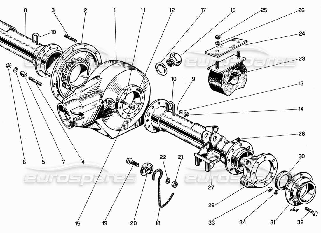 ferrari 330 gt 2+2 rear axle part diagram