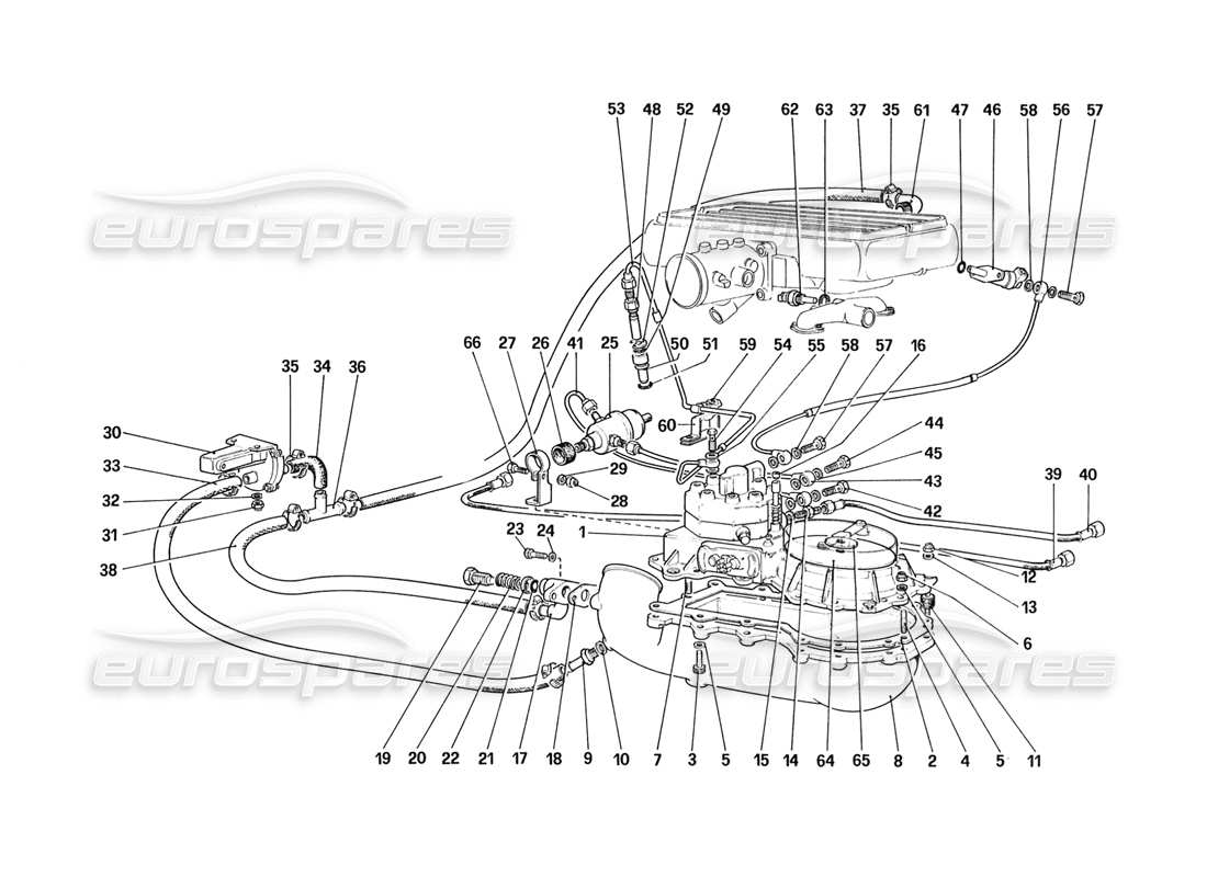 ferrari 328 (1988) fuel distributors lines (for ch88 version) part diagram