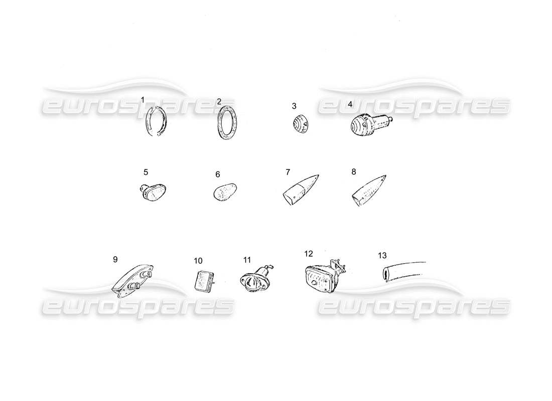 ferrari 250 gt (coachwork) lights part diagram