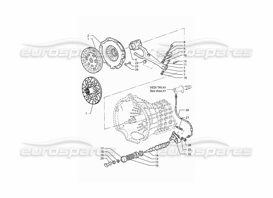 maserati ghibli 2.8 gt (variante) clutch part diagram