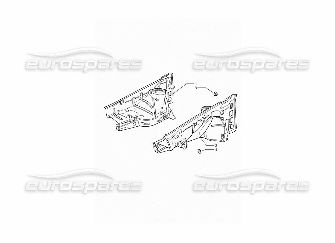 maserati ghibli 2.8 (abs) body shell: inner panels part diagram