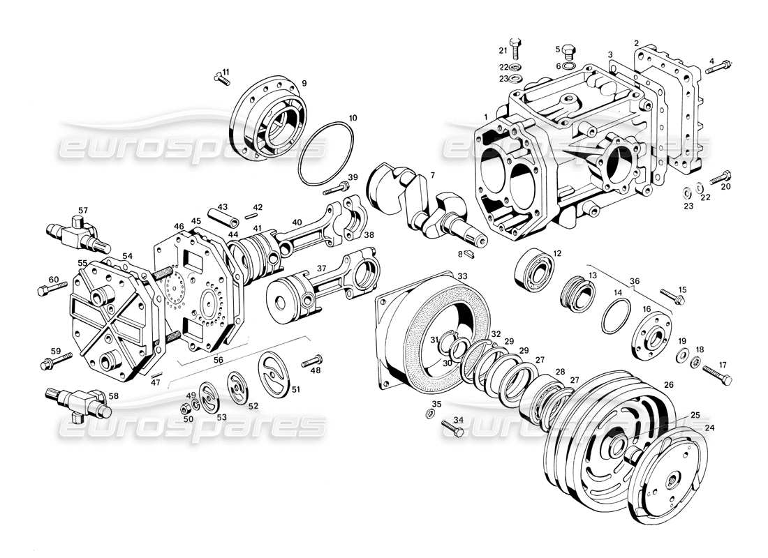 maserati ghibli 4.7 / 4.9 conditioning compressor part diagram