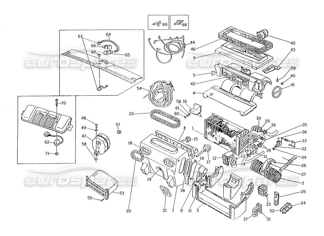 maserati karif 2.8 automatic air conditioner set (lh steering cars) part diagram