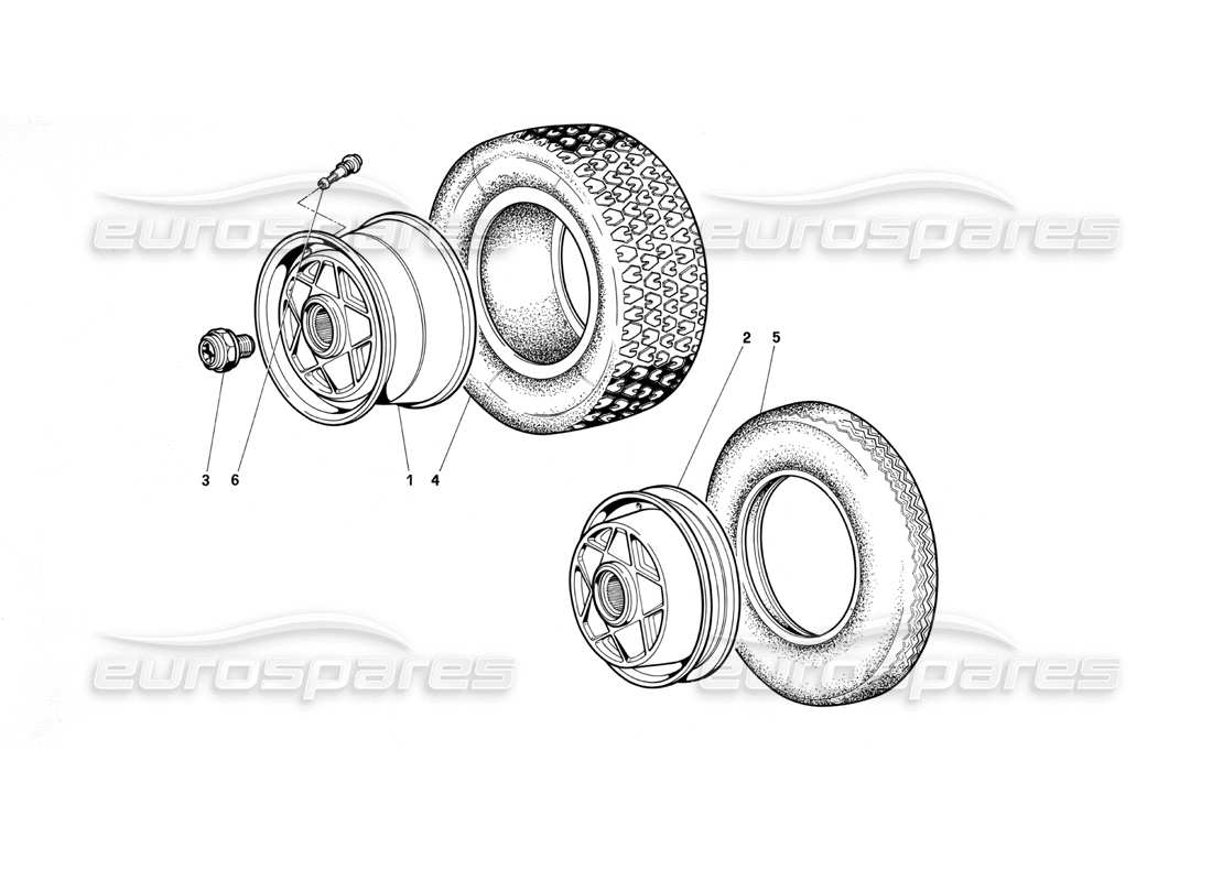 ferrari testarossa (1990) wheel (until car no. 75995) part diagram