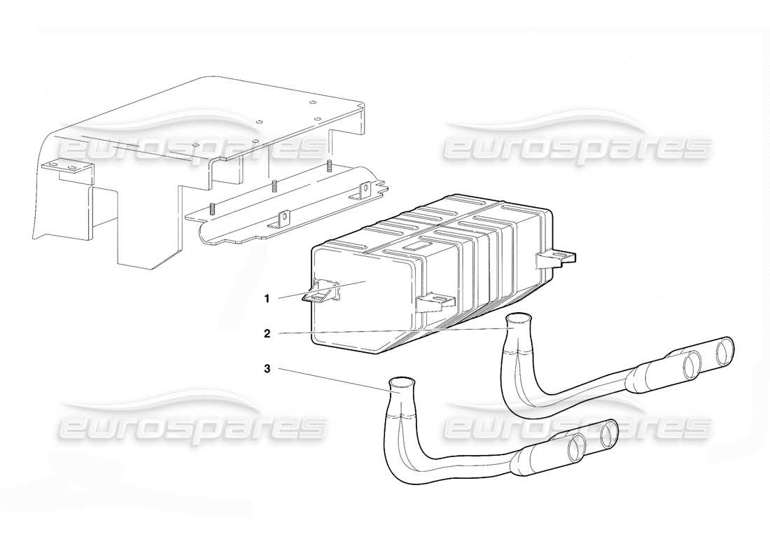 lamborghini diablo vt (1994) exhaust system (valid for japan version - april 1994) part diagram