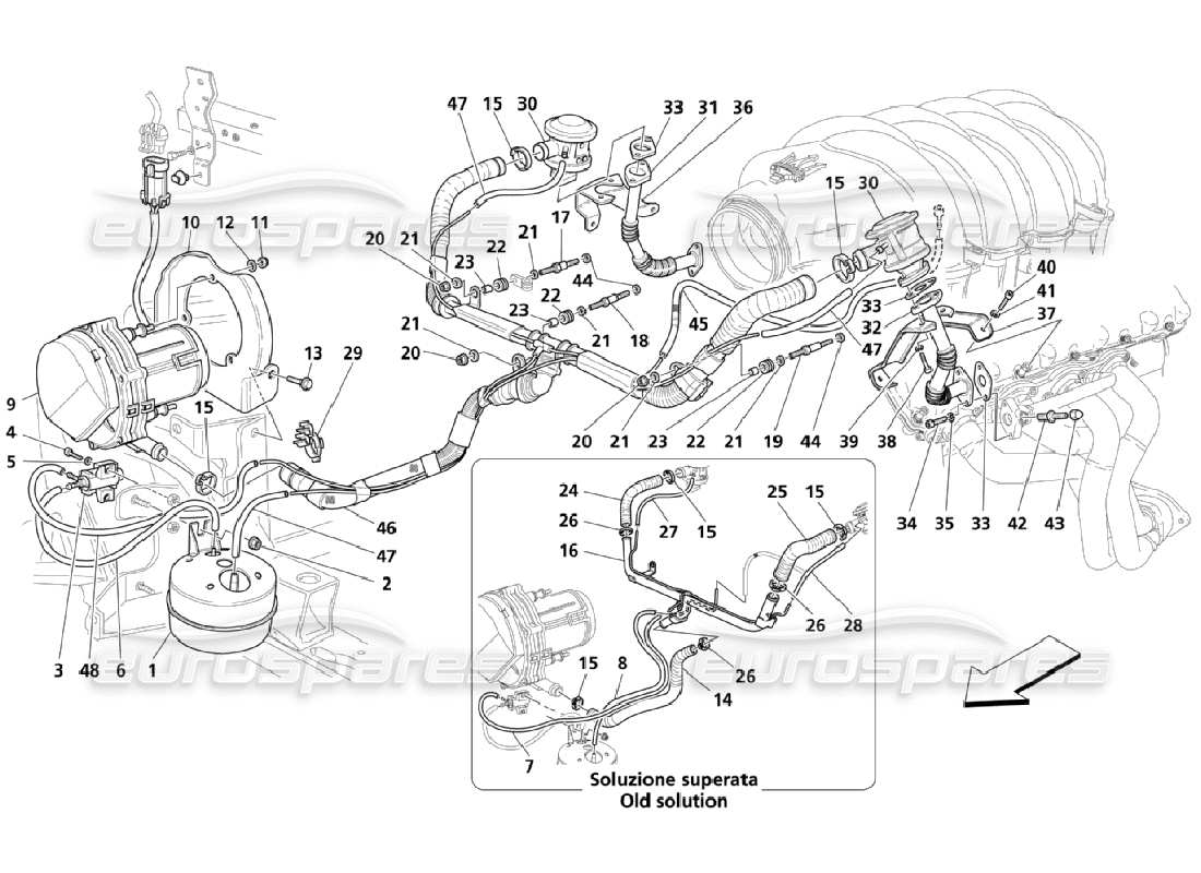 maserati qtp. (2006) 4.2 additional air system part diagram