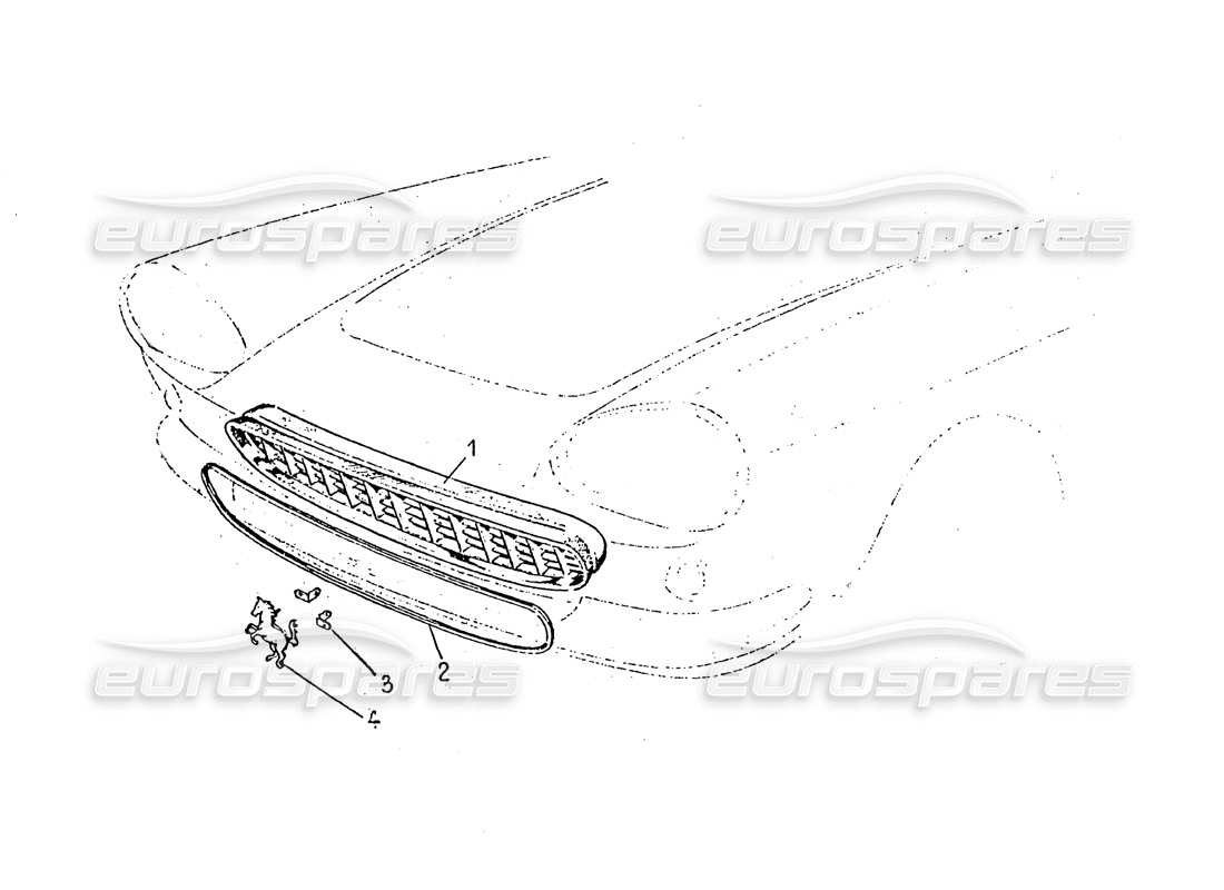 ferrari 330 gt 2+2 (coachwork) front grill part diagram