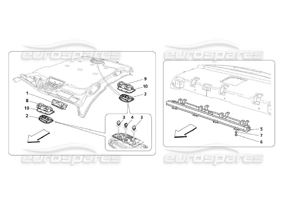 maserati qtp. (2006) 4.2 car inner services part diagram