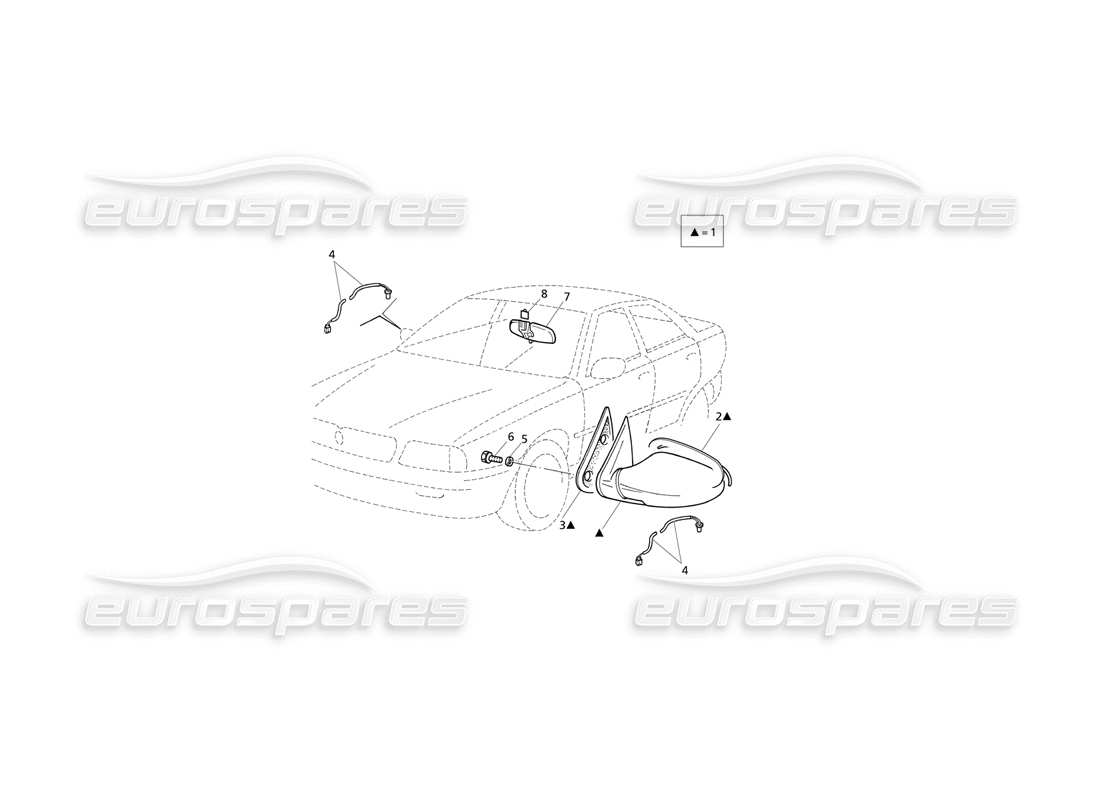 maserati qtp v8 evoluzione rear view mirrors part diagram