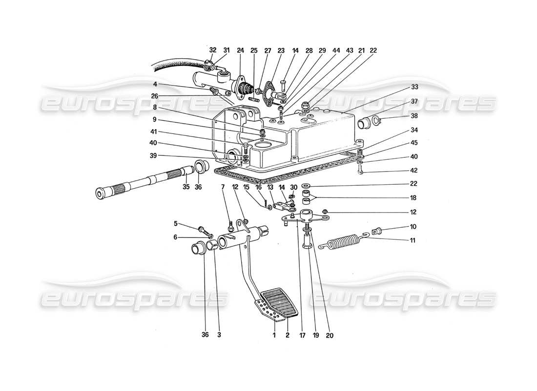 ferrari 288 gto clutch release control part diagram