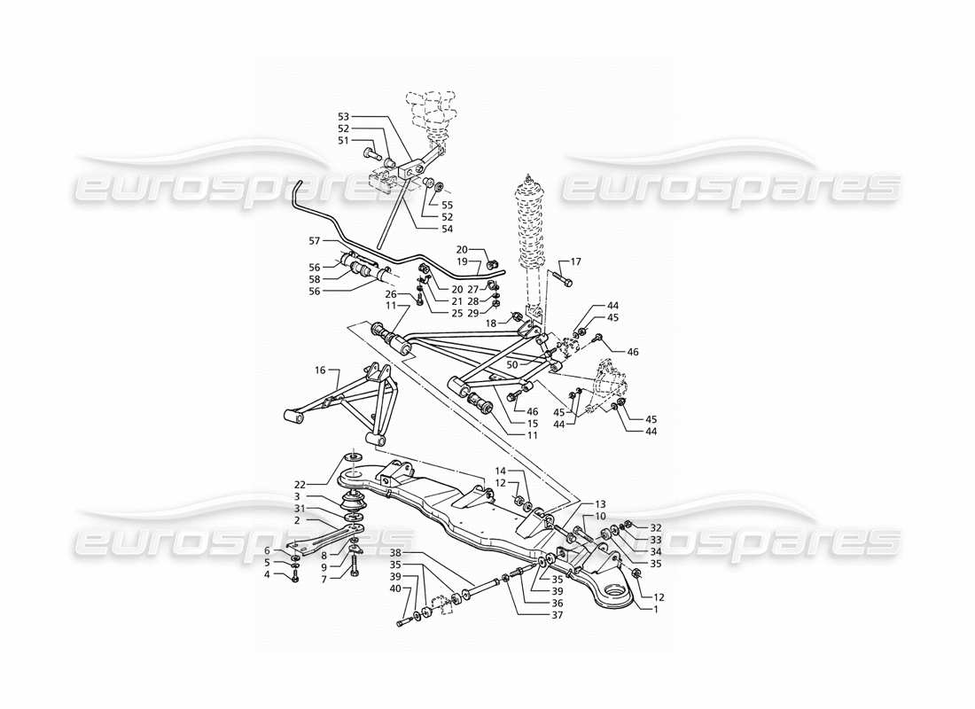 maserati ghibli 2.8 (abs) rear suspension part diagram