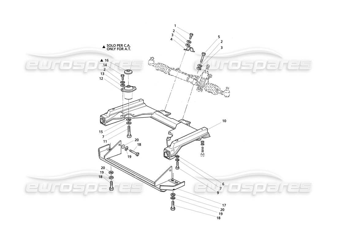 maserati qtp v8 evoluzione steering box front subframe part diagram