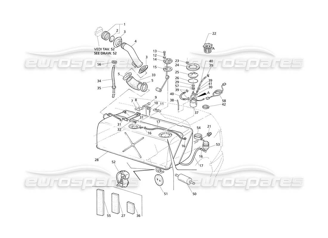 maserati qtp v8 evoluzione fuel tank part diagram