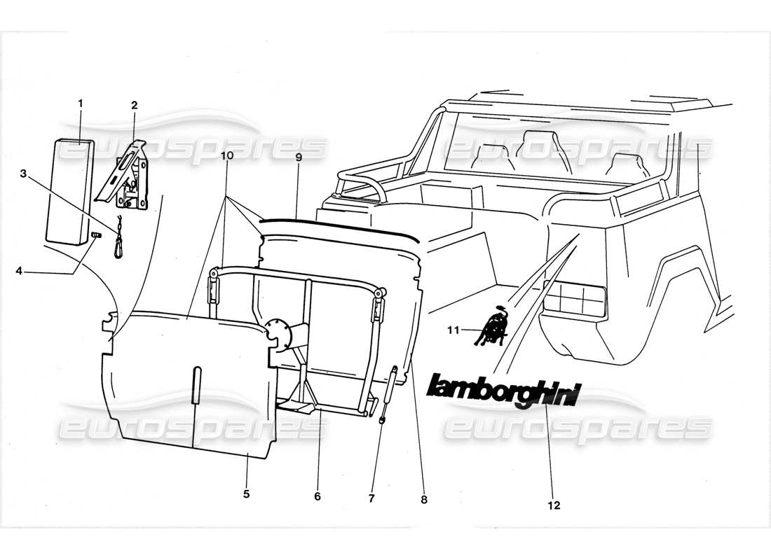 lamborghini lm002 (1988) central rear door part diagram