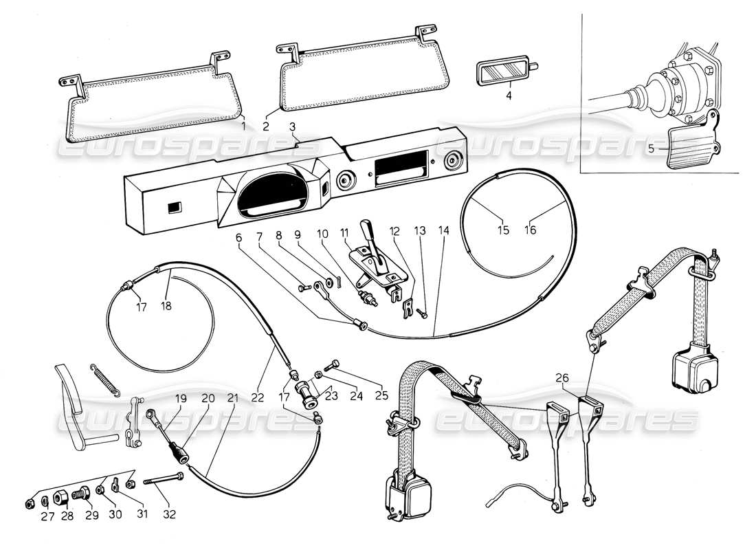 lamborghini jalpa 3.5 (1984) miscellaneous (valid for usa - may 1985) part diagram