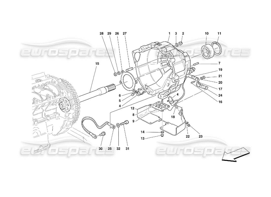 ferrari 456 gt/gta clutch housing -valid for 456 gta part diagram