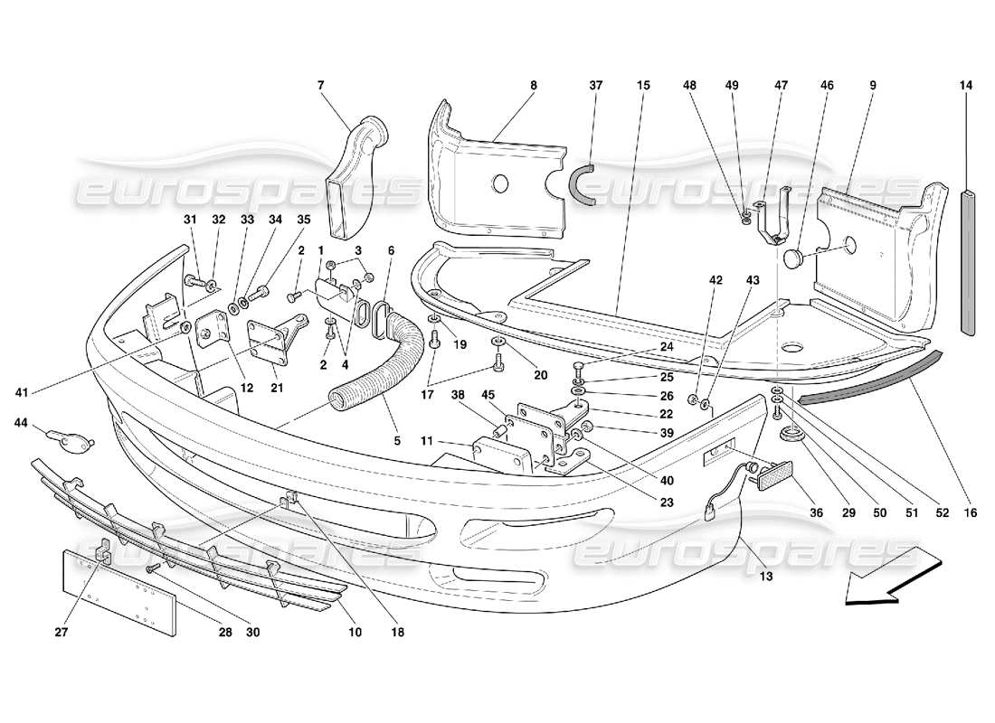 ferrari 456 gt/gta front bumper part diagram