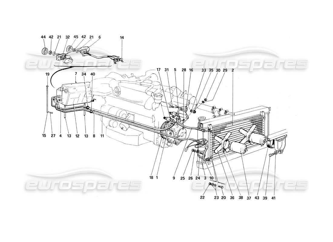 ferrari 400i (1983 mechanical) air conditioning system part diagram