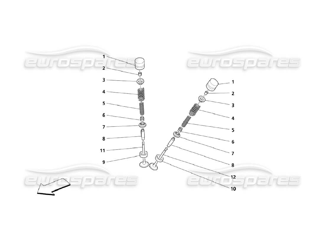 maserati qtp. (2006) 4.2 valves part diagram