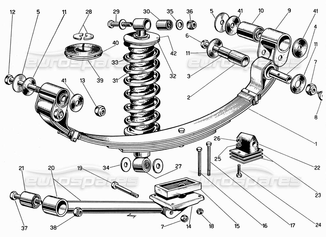 ferrari 330 gt 2+2 rear suspension part diagram