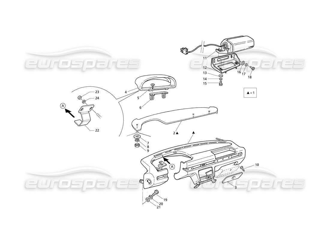 maserati qtp v8 evoluzione dashboard: leather upholstery part diagram