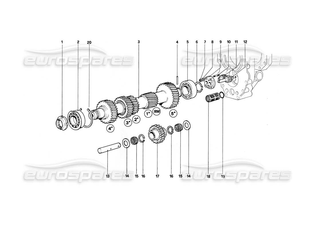 ferrari 400i (1983 mechanical) main shaft and oil pump (400 gt) part diagram